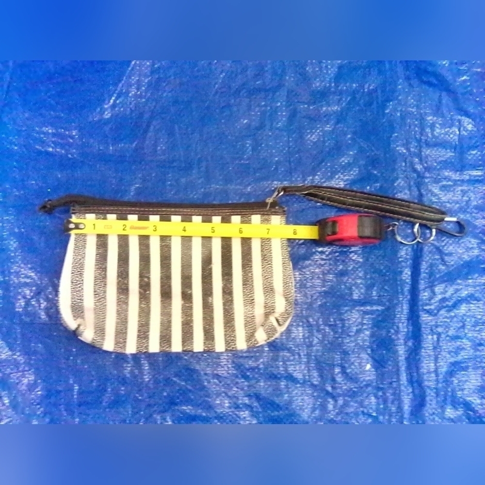 Striped zip pouch